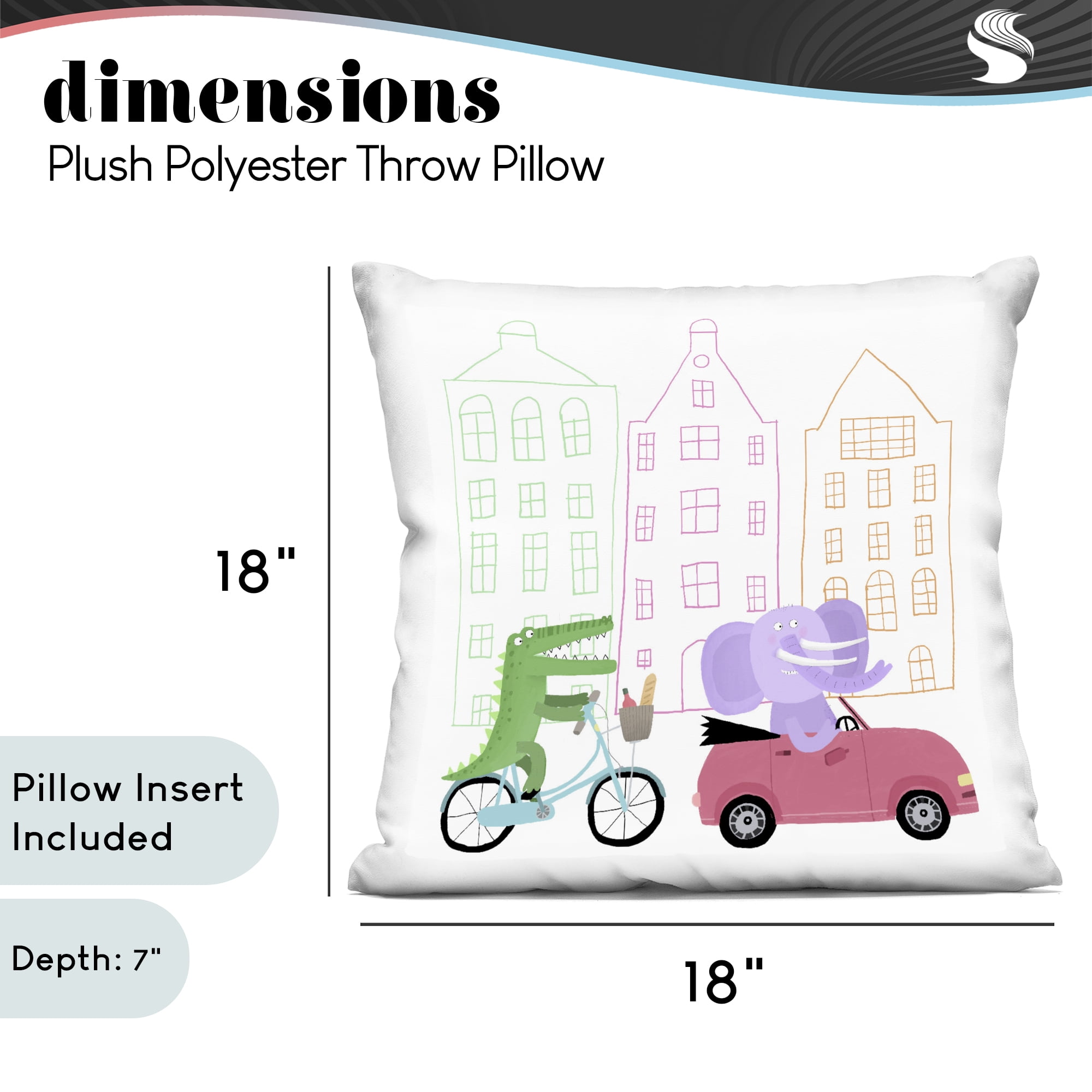 Stupell Industries Amsterdam Buildings & Animals Decorative Printed Throw Pillow, design by Carla Daly