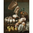 thumbnail image 2 of Alexandre François Desportes 15x18 Black Ornate Wood Framed Double Matted Museum Art Print Titled - Still Life with Dressed Game, Meat and Fruit (1734), 2 of 5