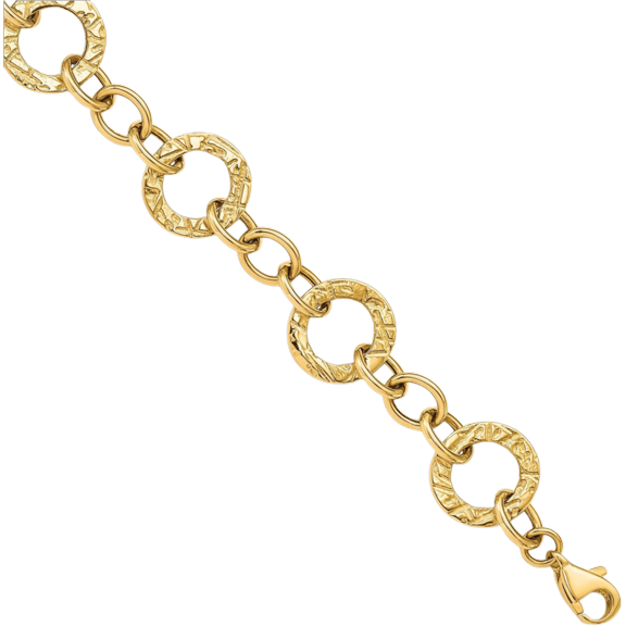 14K Solid Yellow Gold Link Chain Bracelet