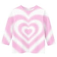 thumbnail image 4 of Pink Girls Gradient Heart Graphic Tee, 3-11Y 3/4 Sleeve Soft Stretch Relaxed Fit Crew Neck Casual Tee,Size 3 T, 4 of 5
