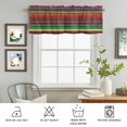 thumbnail image 2 of Rod Pocket Window Valances Mexican Colorful Stripes Short Kitchen Curtains Rainbow Lines Ethnic Style Window Treatment Drapes for Bedroom Bathroom Living Room 54x18In,1 Panel, 2 of 9