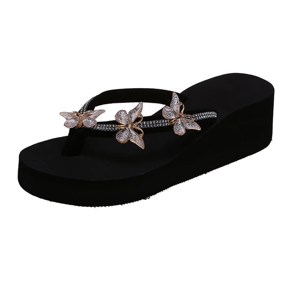 2025 Pantoufle pour Femmes Dames Été Tongs Pantoufles Lapin pour Femmes Tongs Décontractées Strass Papillon Pantoufles Micro-Ondables Sandales pour Femmes Pantoufle pour Femmes Pantoufles Mukluks pour Femmes Femmes