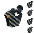 thumbnail image 5 of Gpaecead Baby Girl Winter Hats Fleece Lined Infant Beanie Hat for Boys Knitted Kids Earflap Beanis with Pompom Dark Gray 04, 5 of 5