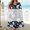 thumbnail image 3 of Ygbgbb Women's Plus Size V‑Neck Short Sleeve Dark‑Tone Floral Print Midi Dress, Relaxed A‑Line Dress with Side Pockets for Casual Beach Trips Multicolor XL, 3 of 8