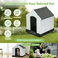 thumbnail image 5 of CL.HPAHKL Durable Plastic Dog House Outdoor Indoor, Waterproof Pet House for Small Medium Large Dogs, Insulated Puppy Shelter Doghouse with Elevated Floor and Air Vents(Grey, 41 inch), 5 of 8