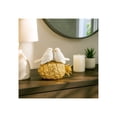 thumbnail image 3 of Whimsical Birds on Pineapple Figurine for Home Decor - Chic Ornaments for Bathroom, Office,  and Living Room Decor -  Tropical Sculpture for Shelf or Coffee Table Accent - 7", White & Gold, 3 of 12
