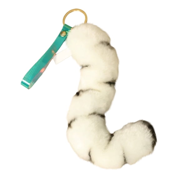 Soft Plush Realistic Tiger Tail Keychain With Metal Hook Animal Themed Charm For Keys Purse Or Backpack