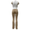 thumbnail image 4 of gbyLJF 2 Piece Sets for Women Summer Casual Workout Yoga Sweatsuit Slim Fit Crew Neck T-shirt High Waist Legging Outfits, 4 of 6