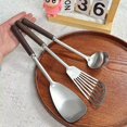 thumbnail image 4 of Juego de utensilios de cocina, espátula para pizza, filete, sartén para freír huevos, pescado, cuchara para sopa con mango de madera, 4 of 6