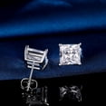 thumbnail image 5 of 4 Pairs of Stud Earrings for Women Mens 18K Gold Plated Stud Earrings Hypoallergenic Earrings 6mm Princess Cut Cubic Zirconia Inlaid Nickel Free Earrings Set (4 Colors), 5 of 6