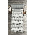 thumbnail image 3 of Ambesonne Music Quilted Coverlet 2 Pcs, Notes on the Clef, Twin Size, Black and White, 3 of 4