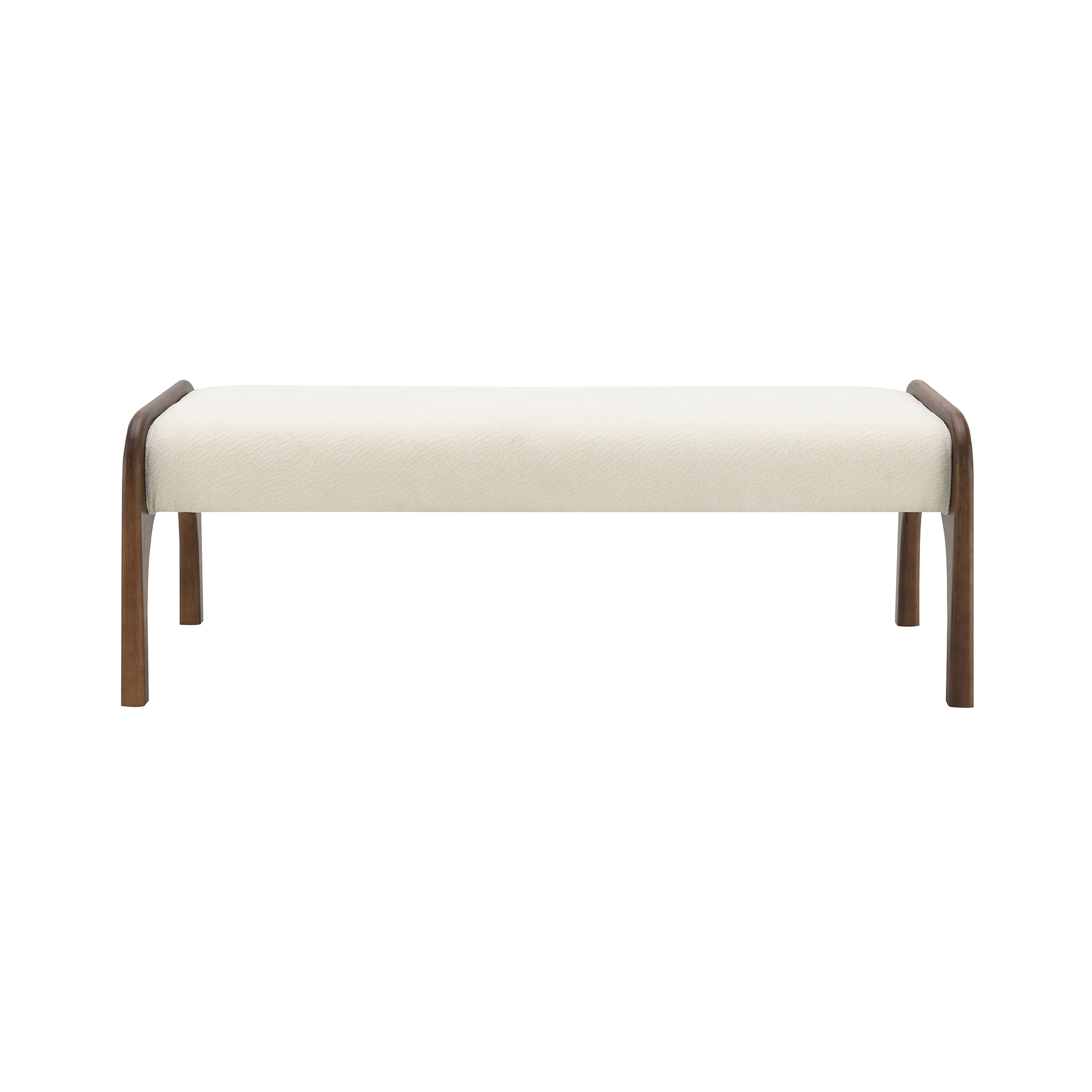 HOQBN Upholstered Long Bench, Modern Dining Bench with Soft Chenille Fabric &Rubber Wood Legs for Kitchen Table, Bedroom, Entryway Beige