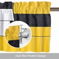 thumbnail image 6 of Yellow Black Geometric Valance Curtain Abstract Patchwork Window Valances Rod Pocket Short Curtains Window Treatments for Kitchen Bedroom Bathroom Laundry 42" x 12", 6 of 9