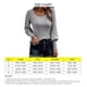 thumbnail image 5 of Mujeres pullover Top costilla de punto linterna manga larga u Masajeadores cuello color puro suéter para las mujeres Otoño Invierno, 5 of 6