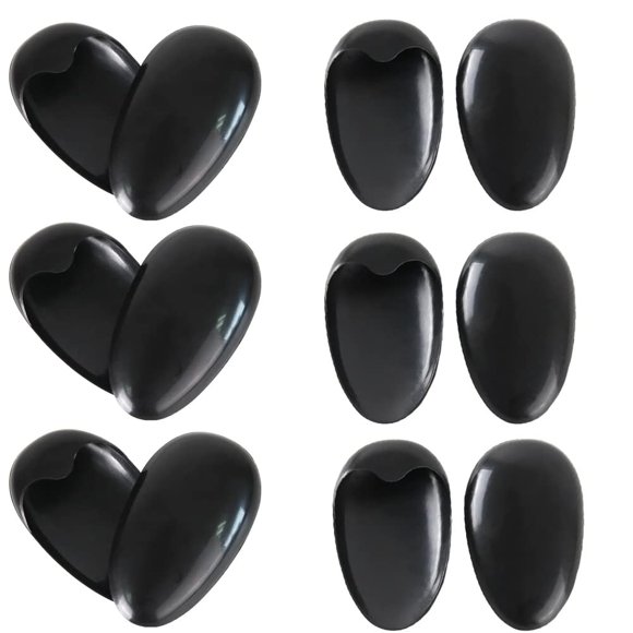 Ericotry 10 Pares de Protectores de Orejas Reutilizables de Plástico Negro Protector de Tinte de Peluquería Gorros de Ducha de Baño Orejeras Impermeables para Peluquería