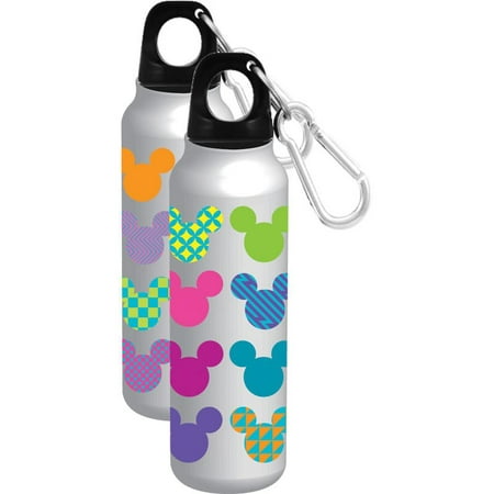 Disney Mickey Mouse Icon Heads Pop Colors Aluminum Water Bottle - Wide Mouth,