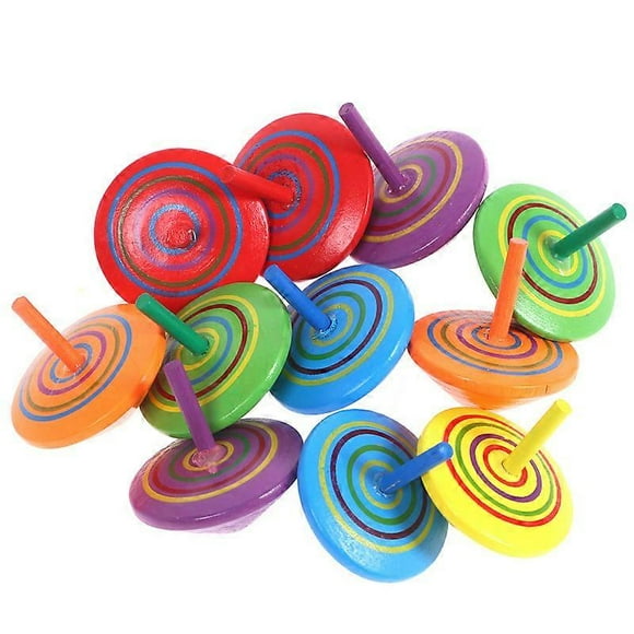 Wooden Spinners, 20 Pieces Painted Colorful Wooden Toys for Kids