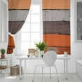 thumbnail image 5 of Fsddascl Burnt Orange Grey Blackout Curtains for Bedroom/Living Room, Thermal Insulated Kitchen Curtains, Vintage Stripe Farmhouse Wood Grain Grommet Darkening Window Treatment Drapes 52"x96"x2, 5 of 8