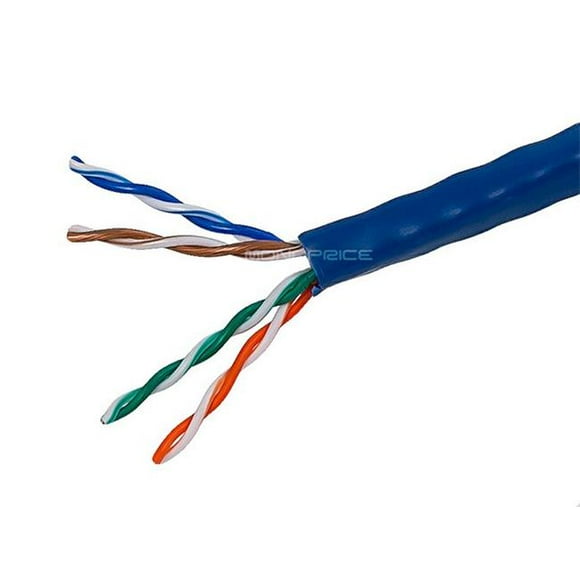 Monoprice 880 1000FT 24AWG Cat5e 350MHz UTP Solid, Riser Rated CMR, Bulk Ethernet Bare Copper Cable - Blue