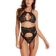 thumbnail image 4 of Conjunto de ropa interior de encaje sexy para mujer Sujetador hueco Tanga Ropa de dormir Lencería, M Sweethay XX000109-02, 4 of 7