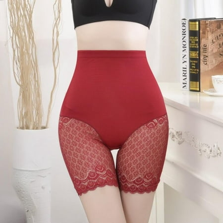 

Wisremt Women High Waist Shaping Panties Postpartum Slimming Body Shaper Tummy Control Underwear Butt Lifter Safety Short Pant Shapewear Red 2XL