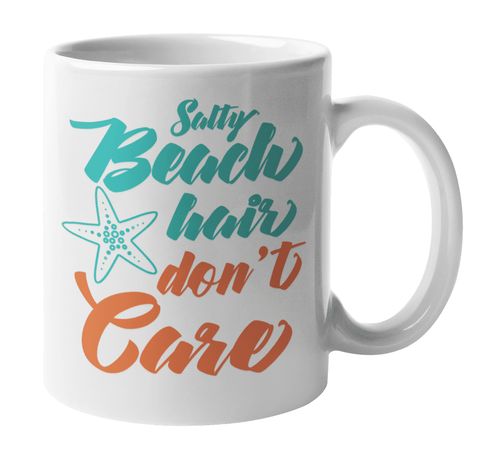 Nautical Gift for Beach Cup Gift Vacation Lake Hair Don't Care Tumbler