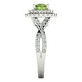 thumbnail image 3 of 1.3125 ct Round Cut Natural Peridot Halo Engagement Ring for Women in 18K White Gold, 3 of 5
