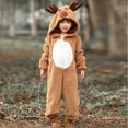thumbnail image 4 of Coerni Christmas Jumpsuits for Boys and Girls, Toddler Kids Christmas Reindeer Flannel Costume Suit Novelty Onesie Rompers, 4 of 9