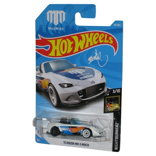 Hot Wheels Nightburnerz 3/10 (2017) White '15 Mazda MX-5 Miata Mad