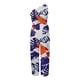 thumbnail image 5 of Mono estampado de verano para mujer, tirantes adelgazantes, un hombro, plisado, cintura alta, informal, pantalones de pierna Fridja  alkflakhf36637, 5 of 5