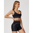 thumbnail image 3 of IDOPIP Womens Workout Sets Color Block Compression Sports Bra Matching High Waist Tummy Control Butt-Lifting Shorts 2 Piece Gym Yoga Pilates Running Outfits, 3 of 8