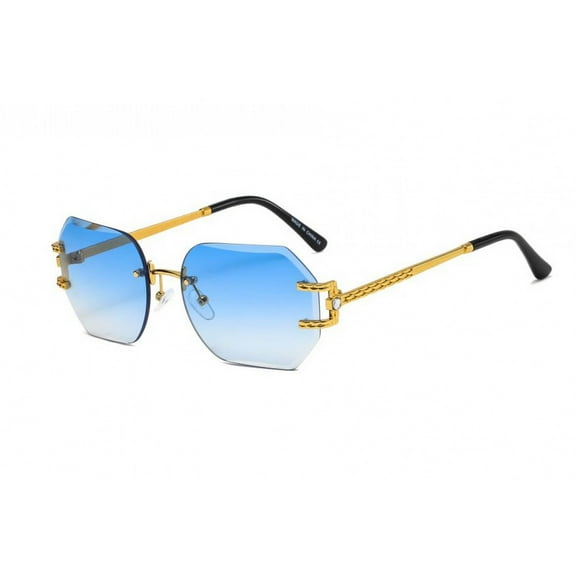Men Sunglasses Fashion Rapper Shades Bling Iceout Model Elegant Gold Frame Woody Arms