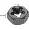 thumbnail image 4 of HUGFEGWE Hex Rethreading Die, UNC 9/16-12 Carbon Steel Thread Die, Hex Rethreading Die Machine Thread Die, Hexagon Taper Pipe, 1 Pcs CJB91-22818, 4 of 7