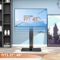thumbnail image 5 of Soporte universal para TV de piso con soporte giratorio de 80 grados, altura ajustable y diseño que ahorra espacio para la mayoría de televisores LCD LED OLED de 27 a 65 pulgadas, perfecto para esquin, 5 of 5