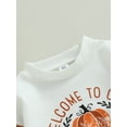 thumbnail image 4 of Halloween Baby Boy Girl Outfit Pumpkin Long Sleeve Sweatshirt Romper Fall Bubble Bodysuit Newborn First Halloween Costume, 4 of 7