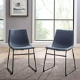 thumbnail image 1 of Walker Edison Faux Leather Dining Chair, Navy Blue (Set of 2), 1 of 4