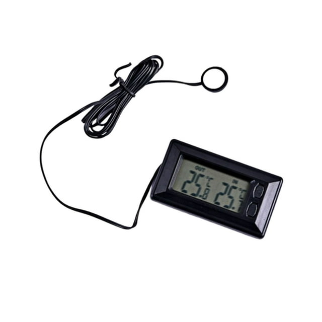 relayinert Car Interior Exterior LCD Screen Digital Portable Detachable Battery Powered 1.5M Cable Temperature Gauge
