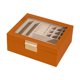 thumbnail image 1 of Joyero grande, organizador de joyeros de pendientes Organizador de aretes Organizador Caja de almacenamiento de almacenamiento para collares, anillos, Marrón naranja, 1 of 8