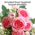 thumbnail image 3 of Silk roses, hydrangeas and lily bouquets decorate wedding parties. - dark pink, 3 of 5