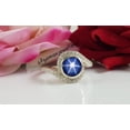thumbnail image 2 of AFGEMSNJEWELLERY 925 Sterling Silver Star Sapphire Engagement Ring, Lindy Blue Star Jewelry, Boho Statement Ring, Valentine Gift Rose Gold 10.5, 2 of 3