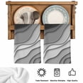 thumbnail image 6 of Black Grey Ombre Kitchen Towels Set of 2, Modern Geometric Abstract Aesthetic Cream Soft Microfiber Dish Towels, Absorbent Washable Dishcloths for Kitchen Cleaning, Drying Dishes, 18x28 Inches, 6 of 9