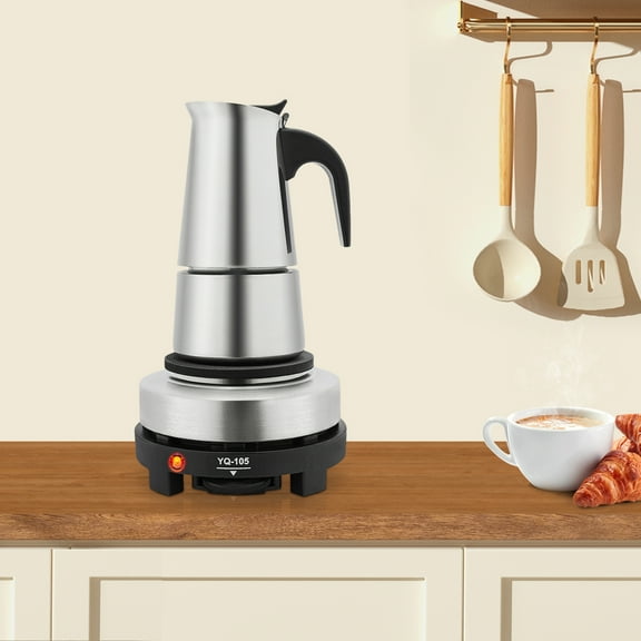 500W Coffee Pot Stainless Steel Coffee Pot Stovetop Espresso Maker Italian Coffee Machine Maker 200ml 4 Cups Fit for Offices Bars Restaurants Lounge Bars Cafes Teahouses