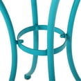 thumbnail image 6 of 3 Piece Kd Metal Bistro , Teal, Water-, 30" H Table, 20" W Chairs, Powder Coated Iron Teal Coated, Long-lasting, 18" Seat Chairs, 6 of 7