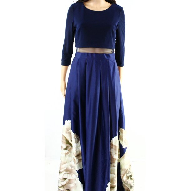 betsy and adam pleated gown