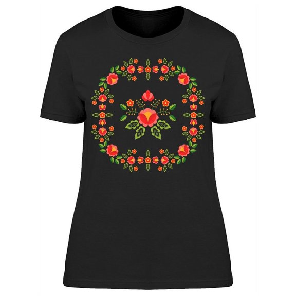 Polish Folk Pattern Art T-Shirt Women -Image by Shutterstock, Female XX-Large