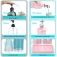 thumbnail image 4 of Dispensador de enjuague bucal Bivclaz de vidrio de 500 ml con portavasos, color rosa, 4 of 7