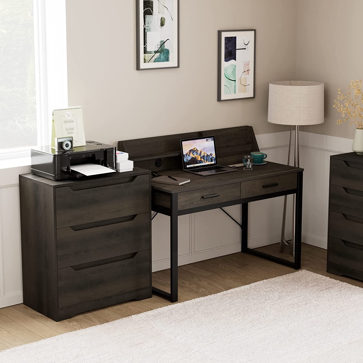 hostack modern 3 drawer dresser HOSTACK Modern 3 Drawer Dresser, Wood Chest of Drawers with Storage, Tall  Nightstand with Cut-Out Handles, Accent Storage Cabinet for Living Room,  Entryway
