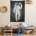 thumbnail image 2 of Outer Space Tapestry, Pop Art Astronaut Saluting with Speech Bubble Comet Adventure Traveler, Wall Hanging for Bedroom Living Room Dorm Decor, 40W X 60L Inches, Charcoal Grey Dust, by Ambesonne, 2 of 5