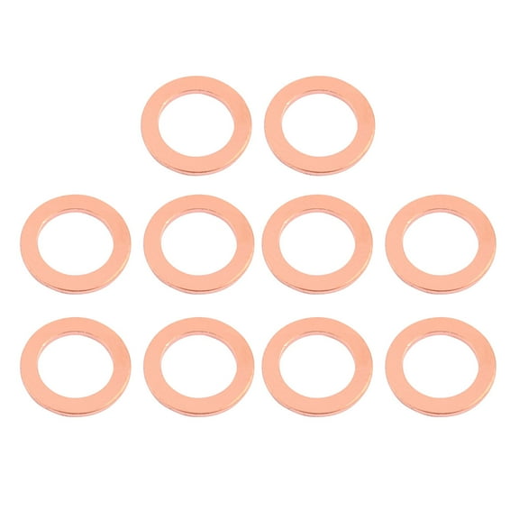 10pcs 24mm x 18mm x 2mm Flat Ring Copper Crush Washer Sealing Gasket Fastener