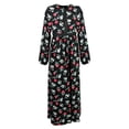 thumbnail image 3 of Hijaz Black Floral Rose Women's Modest Modern Abaya Maxi Casual Party Dress-S, 3 of 5